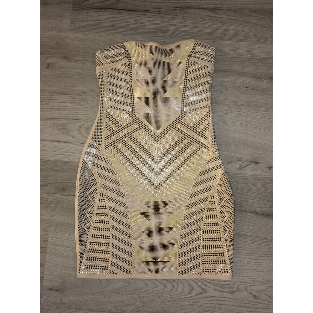 Strapless Bejeweled Dress